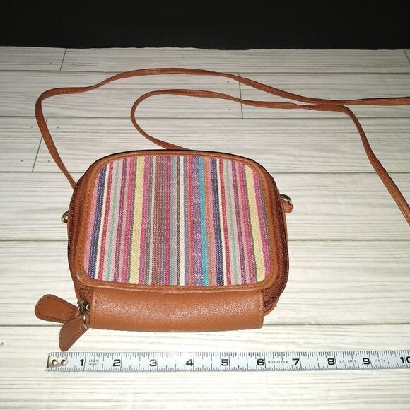 Claire's Women's Girl Mini Crossbody Bag Multicolor Stripes Design - Picture 8 of 9